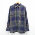 XL★古着 ドッカーズ 長袖 ブランド シャツ メンズ 90年代 90s 大きいサイズ コットン 紺他 チェック 26mar04