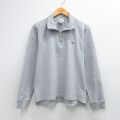 M★古着 ラコステ LACOSTE 長袖 ブランド ハーフジップ トップス メンズ ワンポイントロゴ グレー 霜降り 26mar04