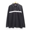 L★古着 ラルフローレン チャップス 長袖 ブランド ポロ シャツ メンズ 90年代 90s ワンポイントロゴ 鹿の子 黒他【spe】 26mar04