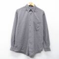 L★古着 ノーティカ 長袖 ブランド シャツ メンズ コットン ボタンダウン グレー他 チェック 26mar04
