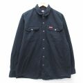 XL★古着 ディッキーズ 長袖 ブランド シャツ メンズ コットン 黒 26mar04