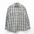 XL★古着 ドッカーズ 長袖 ブランド シャツ メンズ 90年代 90s コットン ベージュ他 チェック 26mar06