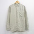 XL★古着 エルエルビーン 長袖 ブランド シャツ メンズ 00年代 00s 大きいサイズ リネン ボタンダウン ベージュ 26mar07