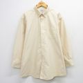 XL★古着 エルエルビーン 長袖 ブランド シャツ メンズ 00年代 00s 大きいサイズ ロング丈 コットン ボタンダウン 薄黄 26mar07