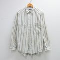 L★古着 ドッカーズ 長袖 ブランド シャツ メンズ 90年代 90s ワンポイントロゴ コットン 薄黄他 ストライプ【spe】 26mar11
