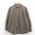 XL★古着 カーハート 長袖 ブランド シャツ メンズ 大きいサイズ コットン ボタンダウン ベージュ系他 チェック 26mar10