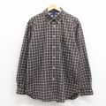 トミーヒルフィガー 長袖シャツ ワンポイント ブラウンチェック L | 古着