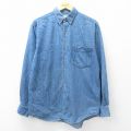 L★古着 ギャップ GAP 長袖 ブランド シャツ メンズ 00年代 00s コットン ボタンダウン 紺 デニム【spe】 26mar13