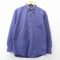L★古着 ギャップ GAP 長袖 ブランド シャツ メンズ 90年代 90s コットン ボタンダウン 紫系他 ストライプ 26mar13