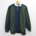XL★古着 ドッカーズ 長袖 ブランド ラガー シャツ メンズ 90年代 90s ワンポイントロゴ コットン 緑他【spe】 26mar18