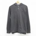 M★古着 ラルフローレン 長袖 ブランド ポロ パーカー メンズ 90年代 90s ワンポイントロゴ 鹿の子 コットン 濃グレー 26mar18