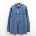 XL★古着 エルエルビーン 長袖 ブランド シャツ メンズ 00年代 00s 大きいサイズ ロング丈 コットン 紺 26mar23