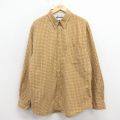XL★古着 コロンビア 長袖 ブランド シャツ メンズ 00年代 00s コットン ボタンダウン 茶 チェック 26mar23