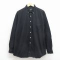 XL★古着 ジェイクルー 長袖 ブランド シャツ メンズ 90年代 90s コットン ボタンダウン 黒 26mar31