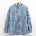 L★古着 ギャップ GAP 長袖 ブランド シャツ メンズ 00年代 00s コットン ボタンダウン 紺他 チェック 26apr02