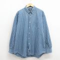XL★古着 ドッカーズ 長袖 ブランド シャツ メンズ 90年代 90s 大きいサイズ コットン ボタンダウン 紺他 チェック 26apr02