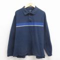 XL★古着 ギャップ GAP 長袖 ブランド ポロ シャツ メンズ 00年代 00s 大きいサイズ コットン 紺 26apr03