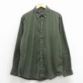 L★古着 バナナリパブリック 長袖 ブランド シャツ メンズ 00年代 00s コットン ボタンダウン 濃緑他 チェック 26apr03