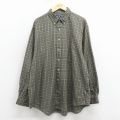 XL★古着 ラルフローレン 長袖 ブランド シャツ メンズ 90年代 90s ワンポイントロゴ YARMOUTH 大きいサイズ ボタンダウン コットン 緑 チェック【spe】 26apr03