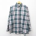 L★古着 エルエルビーン 長袖 ブランド シャツ メンズ 80年代 80s コットン ボタンダウン USA製 緑他 チェック 26apr08