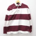 L★古着 ラルフローレン 長袖 ブランド ラガー シャツ メンズ 90年代 90s ヒジ当て コットン エンジ他 ボーダー 26apr08