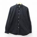XL★古着 エディーバウアー 長袖 ブランド シャツ メンズ コットン ボタンダウン 黒 26apr08