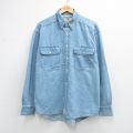 XL★古着 リーバイス Levis 長袖 ブランド シャツ メンズ 00年代 00s ボタンダウン 薄紺 デニム 26apr08