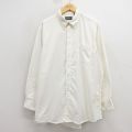 XL★古着 ランズエンド 長袖 ブランド シャツ メンズ 90年代 90s オックスフォード 大きいサイズ ボタンダウン 白 26apr08