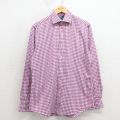 L★古着 ラルフローレン 長袖 ブランド シャツ メンズ 90年代 90s コットン 紫他 ギンガム チェック 26apr08