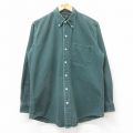 L★古着 ジェイクルー 長袖 ブランド シャツ メンズ 90年代 90s コットン ボタンダウン USA製 濃緑 26apr10