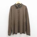 XL★古着 エディーバウアー 長袖 ブランド ポロ シャツ メンズ 00年代 00s 大きいサイズ コットン 茶他 チェック 26apr11