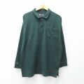 L★古着 ラルフローレン チャップス 長袖 ブランド ポロ シャツ メンズ 90年代 90s コットン 緑 26apr14