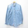XL★古着 リーバイス Levis 長袖 ブランド シャツ メンズ 00年代 00s コットン ボタンダウン 薄紺 デニム 26apr14
