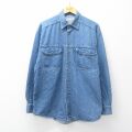 XL★古着 リーバイス Levis シルバータブ 長袖 ブランド シャツ メンズ 00年代 00s コットン 紺 デニム【spe】 26apr14