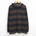 XL★古着 ラルフローレン 長袖 ブランド ラガー シャツ パーカー メンズ 90年代 90s ワンポイントロゴ 大きいサイズ コットン 茶他 ボーダー 26apr20