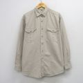 XL★古着 エディーバウアー 長袖 ブランド シャツ メンズ 90年代 90s 大きいサイズ ロング丈 コットン ベージュ【spe】 26apr20