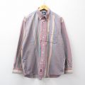 XL★古着 ドッカーズ 長袖 ブランド シャツ メンズ 90年代 90s コットン ボタンダウン 紺他 ストライプ【spe】 26apr20
