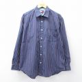 XL★古着 トミーヒルフィガー トミージーンズ 長袖 ブランド シャツ メンズ 90年代 90s 濃紺他 ストライプ 26apr20