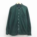 XL★古着 ギャップ GAP 長袖 ブランド シャツ メンズ コットン ボタンダウン 緑 ストライプ 26apr28