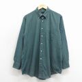 L★古着 ランズエンド 長袖 ブランド シャツ メンズ 90年代 90s ボタンダウン USA製 緑 ストライプ【spe】 26apr28