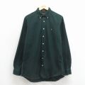 M★古着 ラルフローレン チャップス 長袖 ブランド シャツ メンズ 80年代 80s 馬 コットン ボタンダウン 緑 26apr28
