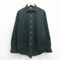 XL★古着 ラルフローレン 長袖 ブランド シャツ メンズ 90年代 90s コットン 緑 ストライプ 26apr30