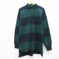 ギャップ 90s 長袖ラガーシャツ ボーダー グリーン L | 古着