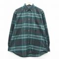 トミーヒルフィガー 90s 長袖シャツ ワンポイントロゴ グリーンチェック XL | 古着