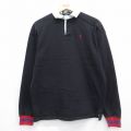 ラルフローレン 90s 長袖ラガーシャツ ワンポイントロゴ ブラック M | 古着