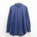 ラルフローレン 90s 長袖シャツ ワンポイントロゴ ネイビーチェック XL | 古着