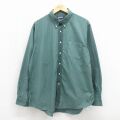 ランズエンド 00s 長袖シャツ ストライプ グリーン XL | 古着