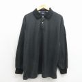 ノーティカ 90s 長袖ポロシャツ ワンポイントロゴ ブラック メンズL相当 | 古着