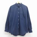 ノーティカ 90s 長袖シャツ ワンポイントロゴ ネイビー メンズL相当 | 古着
