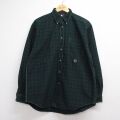 トミーヒルフィガー 90s 長袖シャツ ワンポイントロゴ グリーンチェック メンズXL相当 | 古着